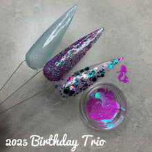 Load image into Gallery viewer, 2025 Birthday Trio- with mermaid glitter shapes