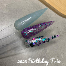 Load image into Gallery viewer, 2025 Birthday Trio- with mermaid glitter shapes
