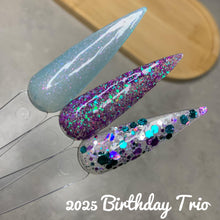 Load image into Gallery viewer, 2025 Birthday Trio- with mermaid glitter shapes