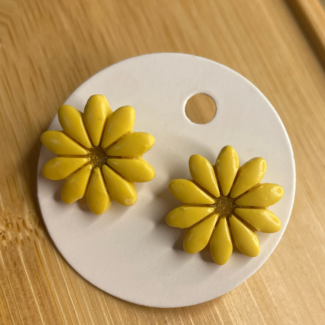 Yellow Flower Studs