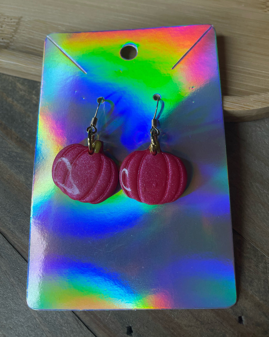 Pink Pumpkin Earrings
