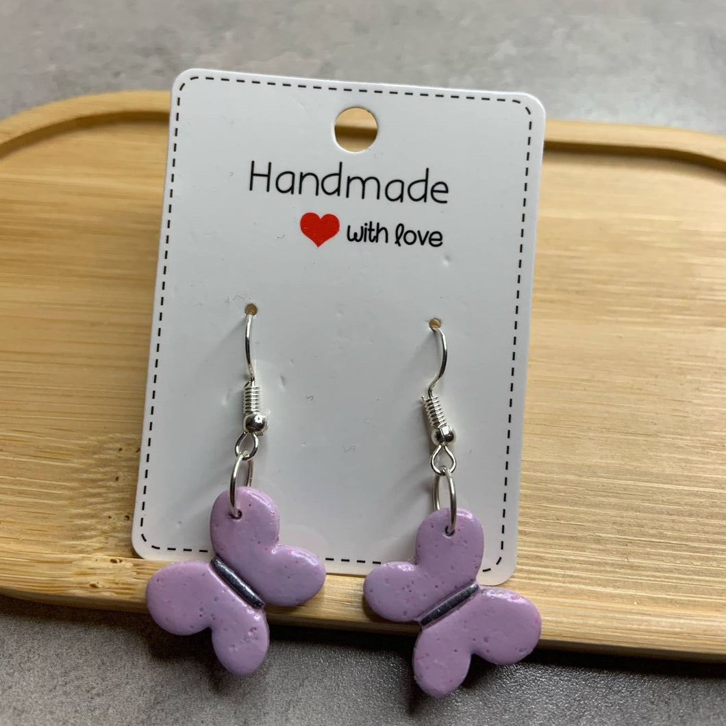 Lavender Butterfly Dangle Earrings