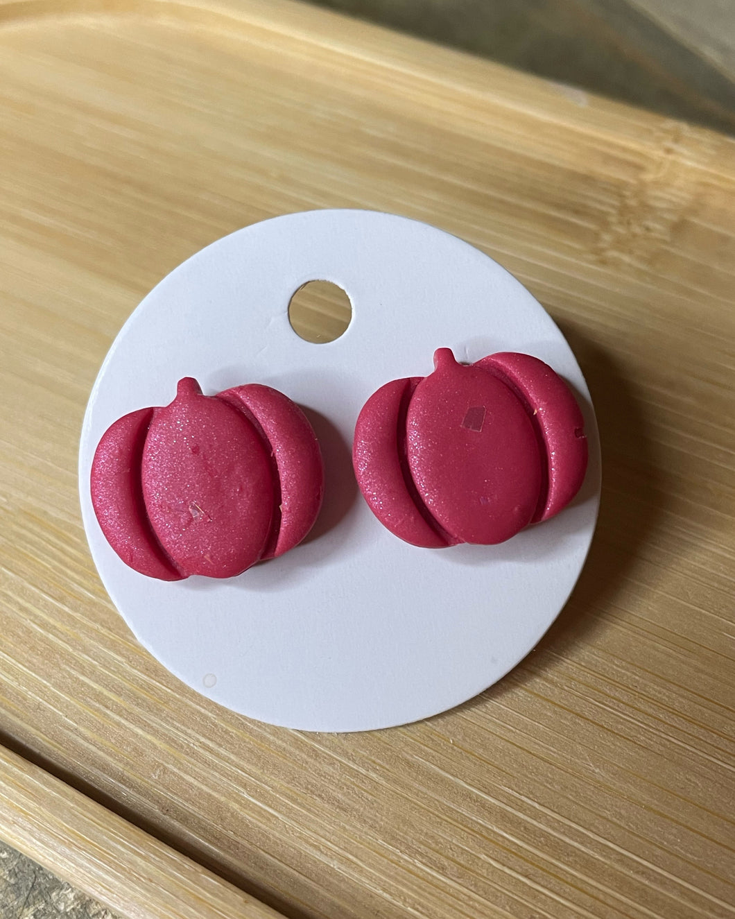 Pink Pumpkin Studs