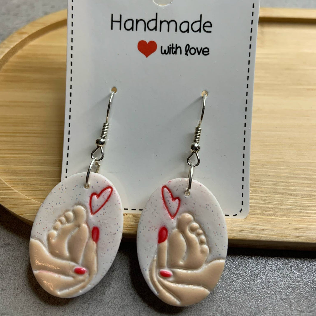 Mama-Baby Oval Earrings