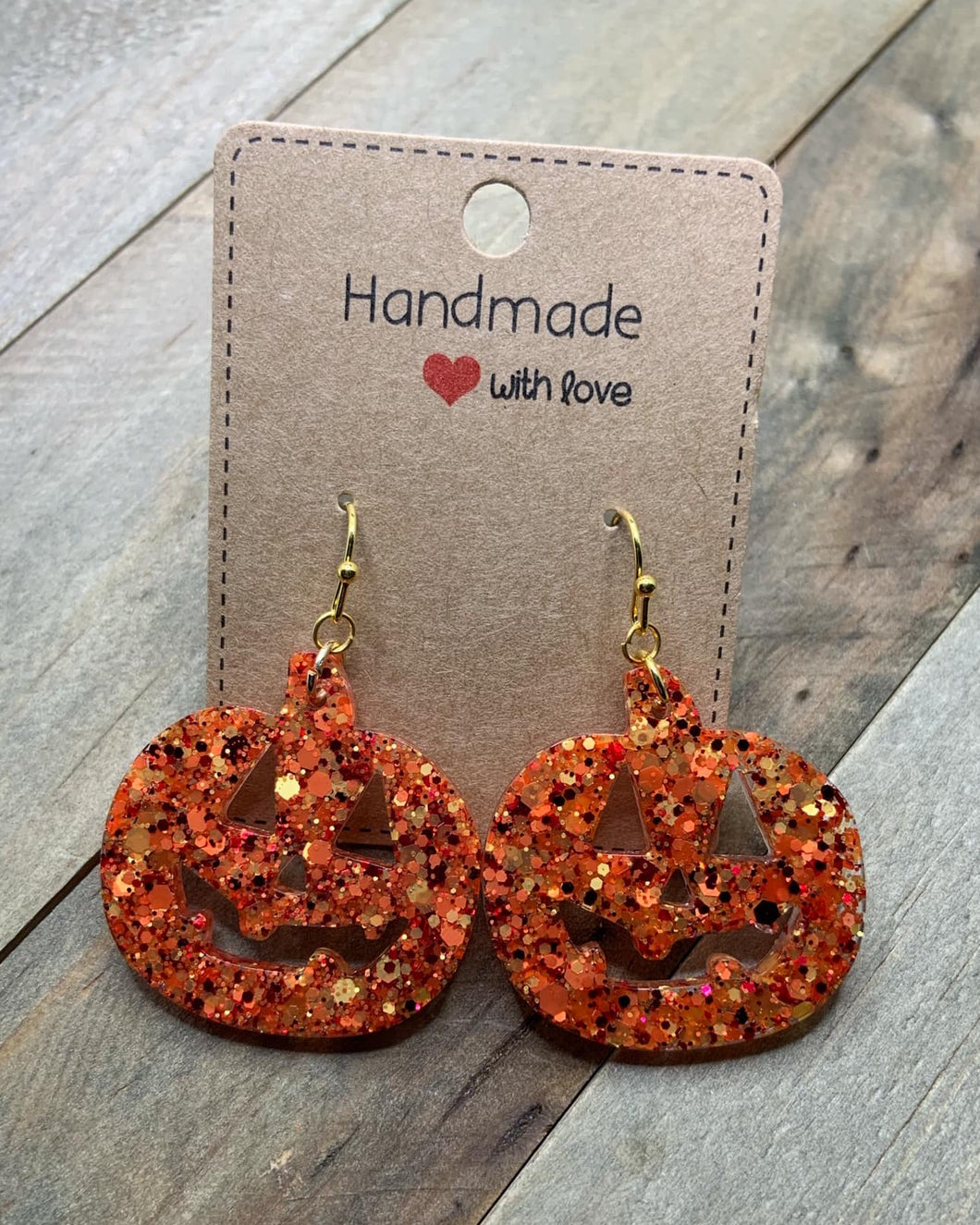 Orange Jackolantern (happy) Earrings