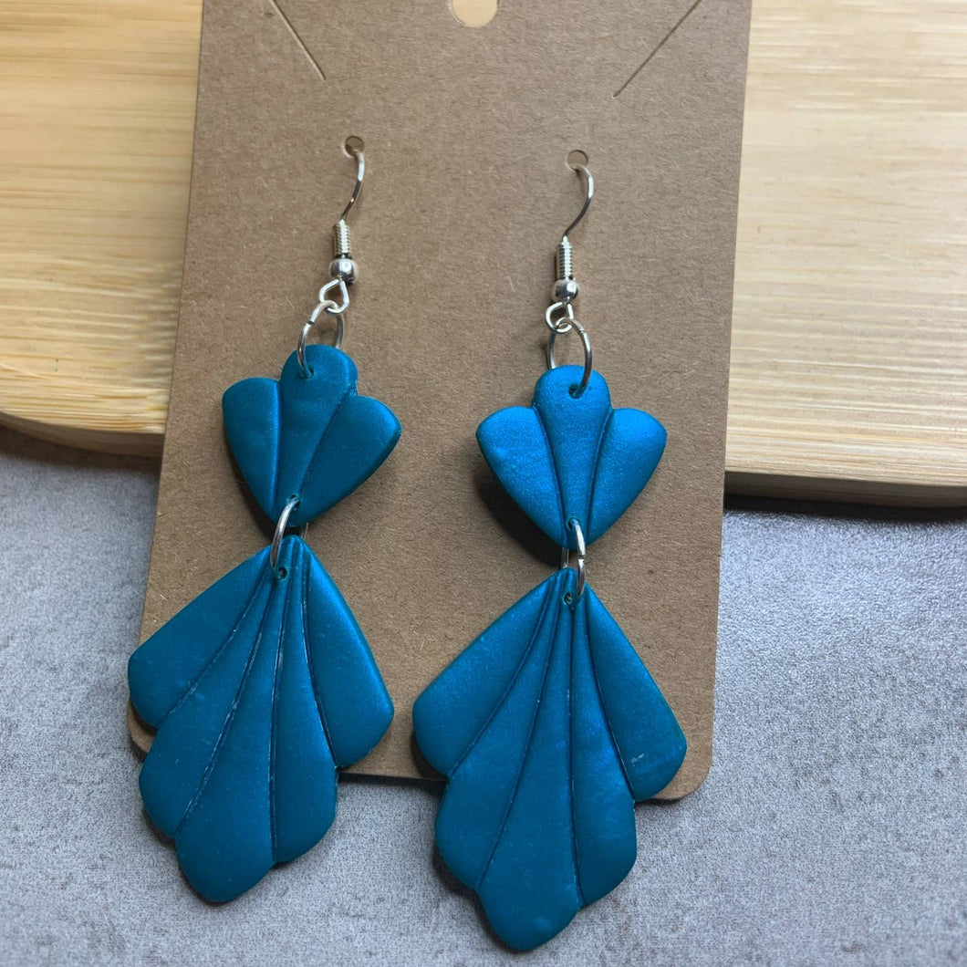 Shimmer Blue Dangle Earrings