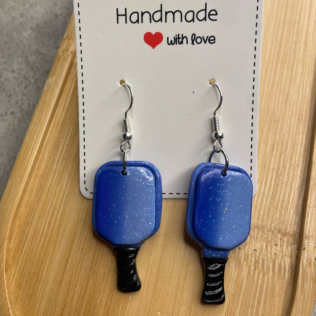 Blue Pickleball Earrings