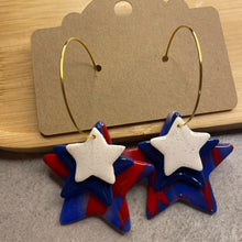 Load image into Gallery viewer, Triple Star Hoops
