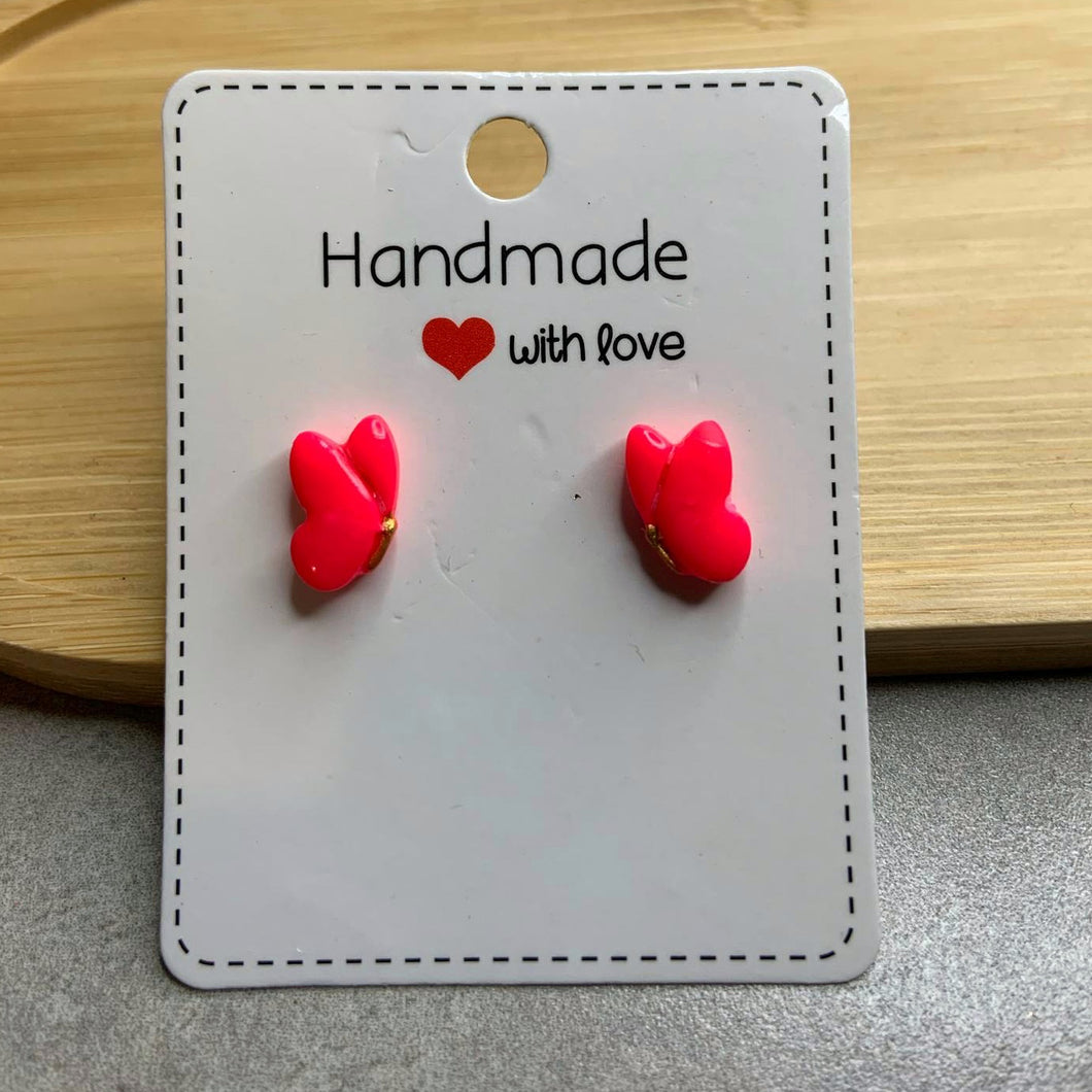 Hot Pink Butterfly Studs