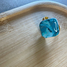 Load image into Gallery viewer, Square Teal Ring- adjustable
