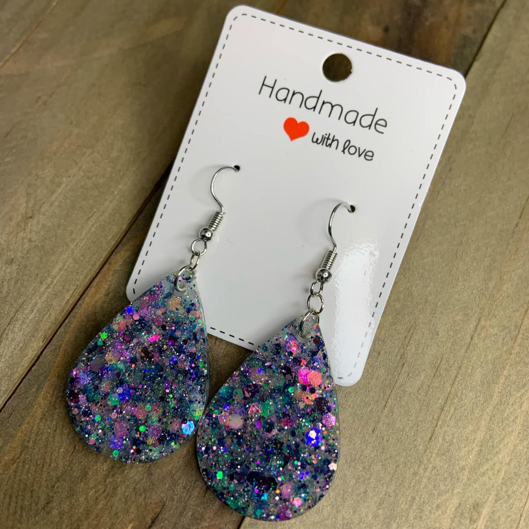 Glitter Teardrop Earrings