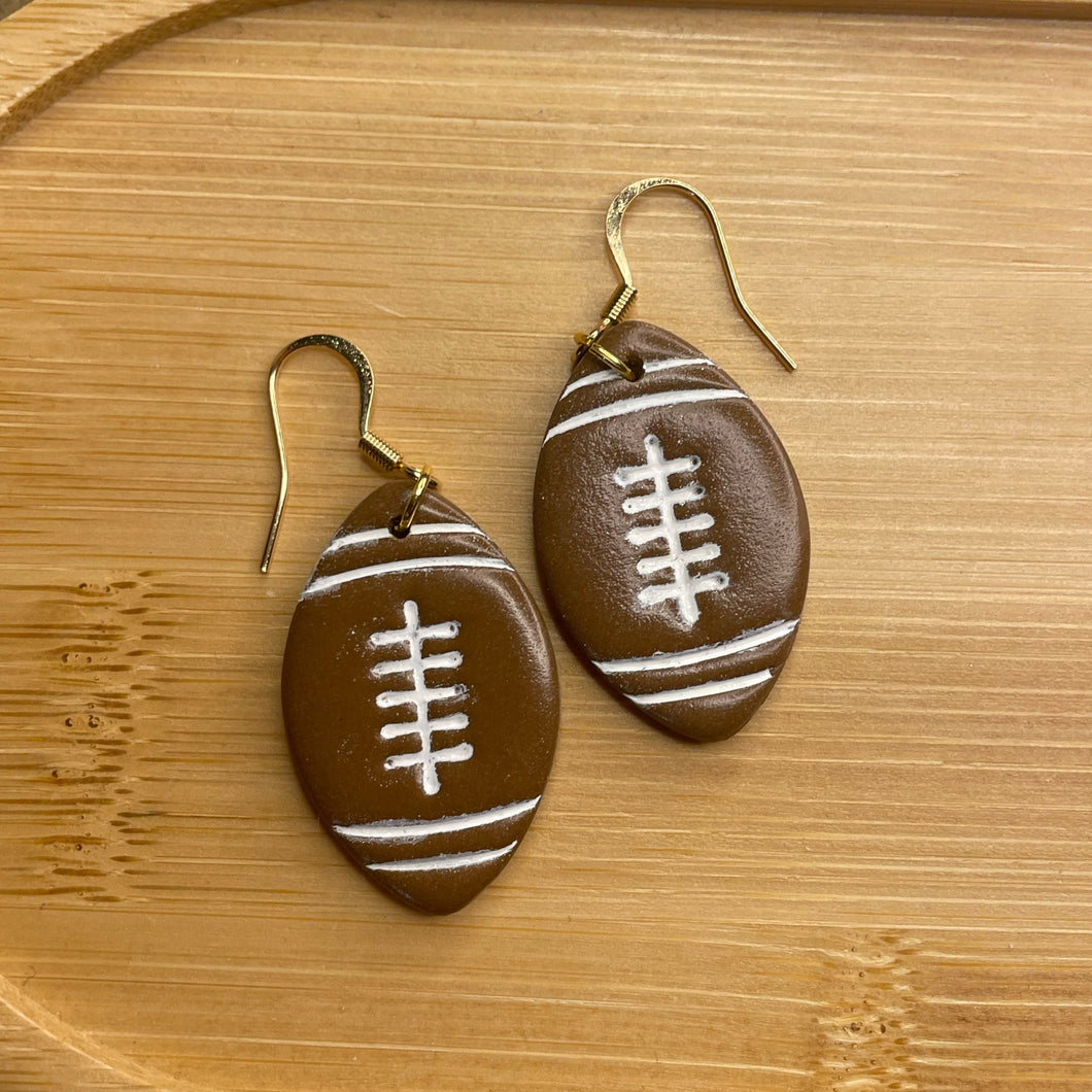 Large Football Earrings