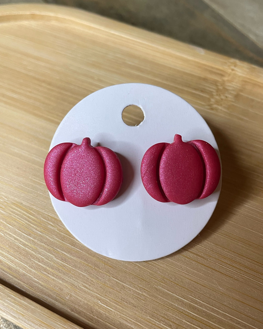 Pink Pumpkin Studs
