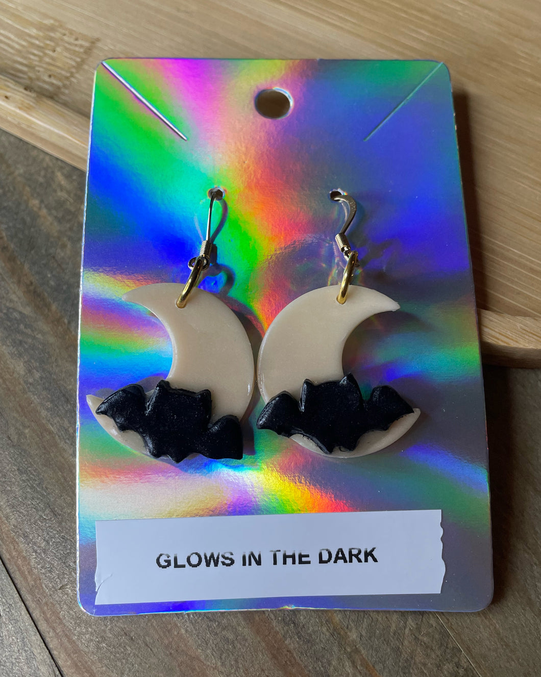 Bat Moon Earrings (glows)