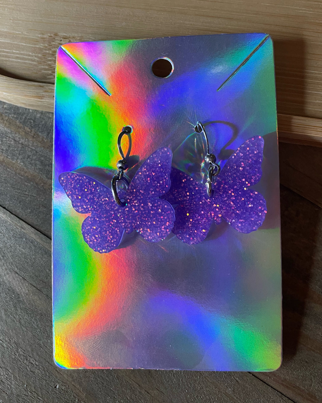 Purple Butterfly Earrings