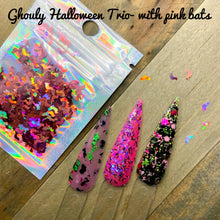 Load image into Gallery viewer, Ghouly Halloween Trio (with pink bats sample)
