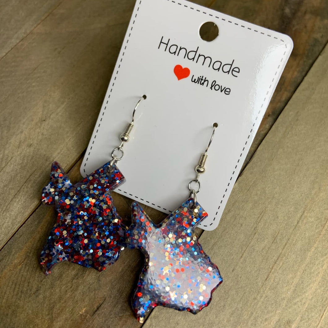 Red, White, & Blue Texas Earrings