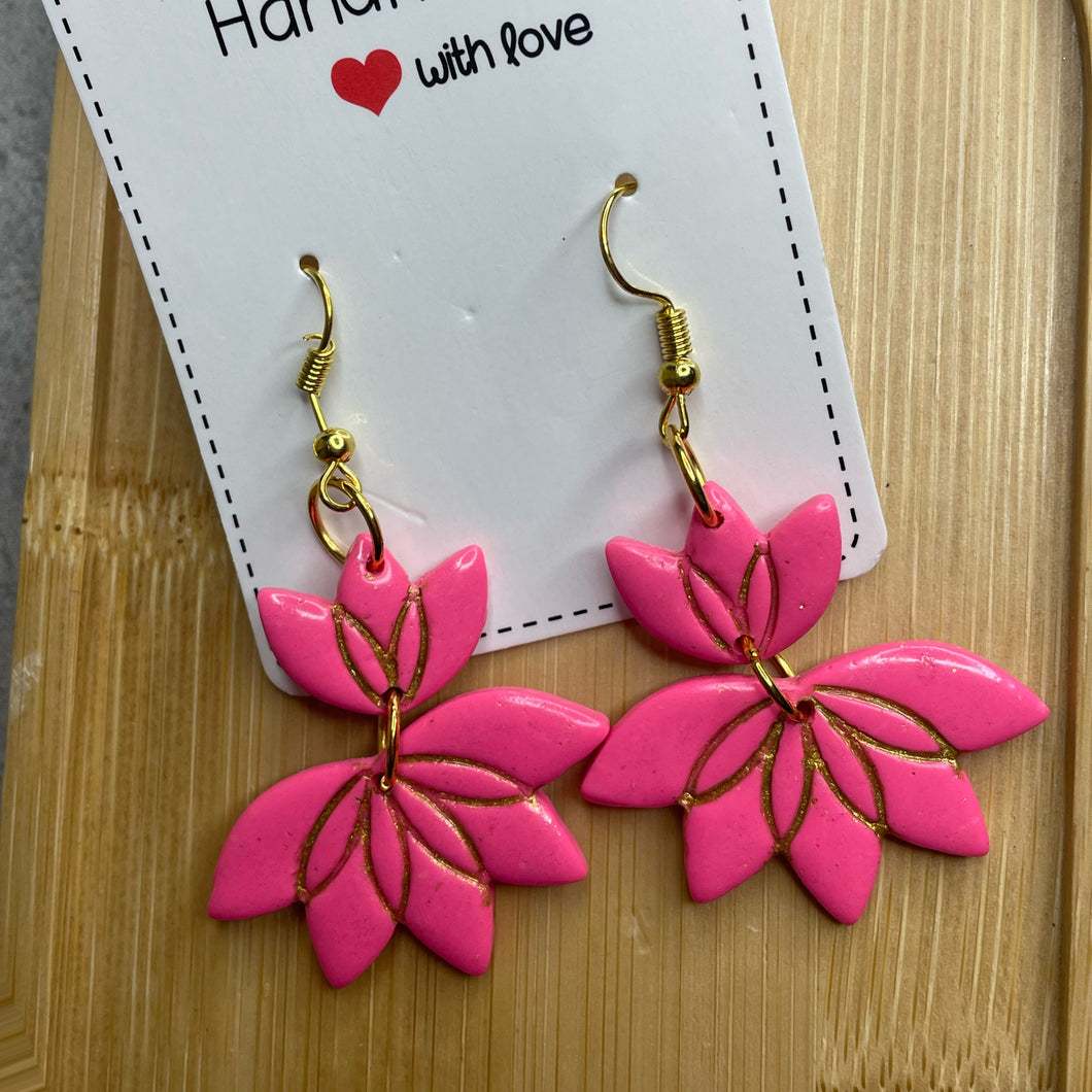 Pink Lotus Earrings