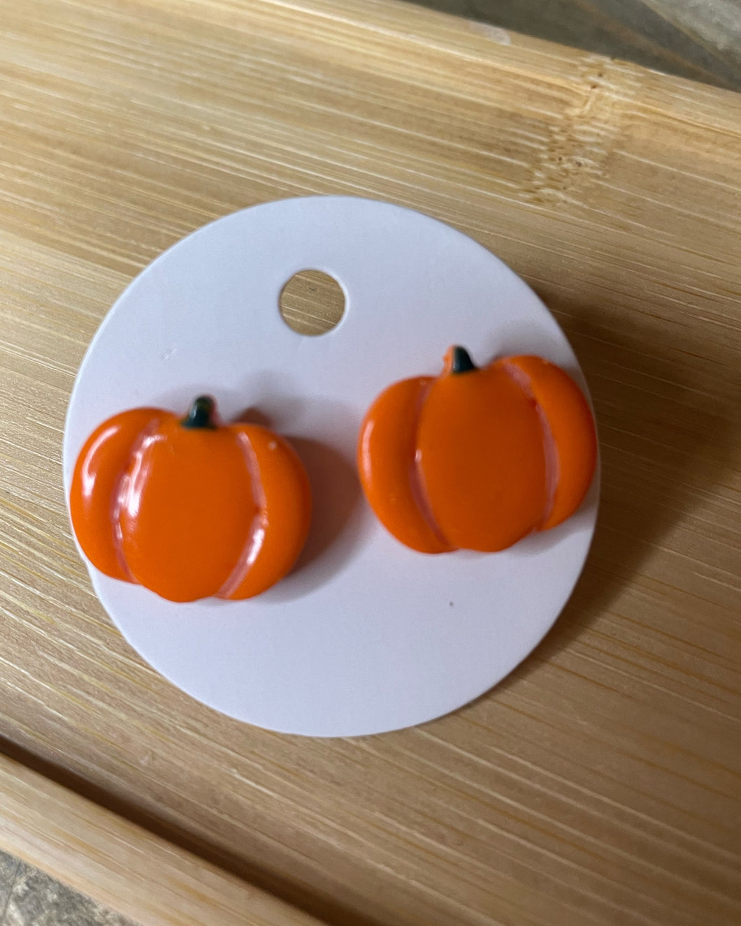 Orange Pumpkin Studs