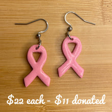 Load image into Gallery viewer, Breast Cancer Awareness Earrings- 50% Donated to the Susan G. Komen Charity
