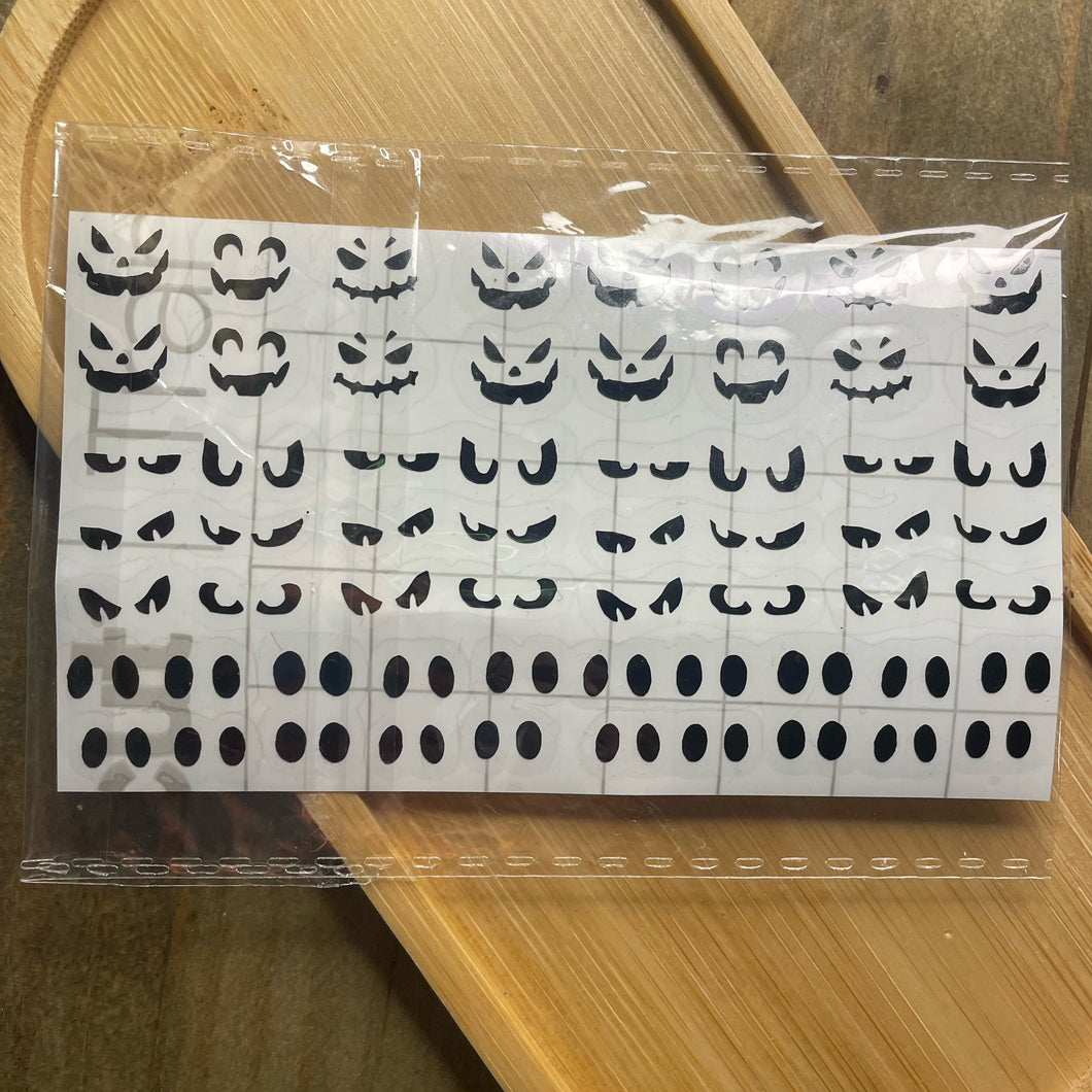Scary Faces & Ghost Eyes Nail Stickers