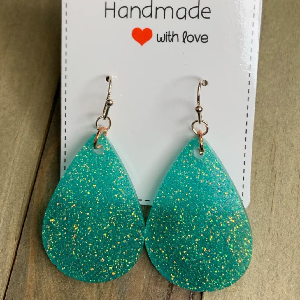 Teal Teardrop Earrings