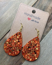 Load image into Gallery viewer, Orange Teardrop Earrings
