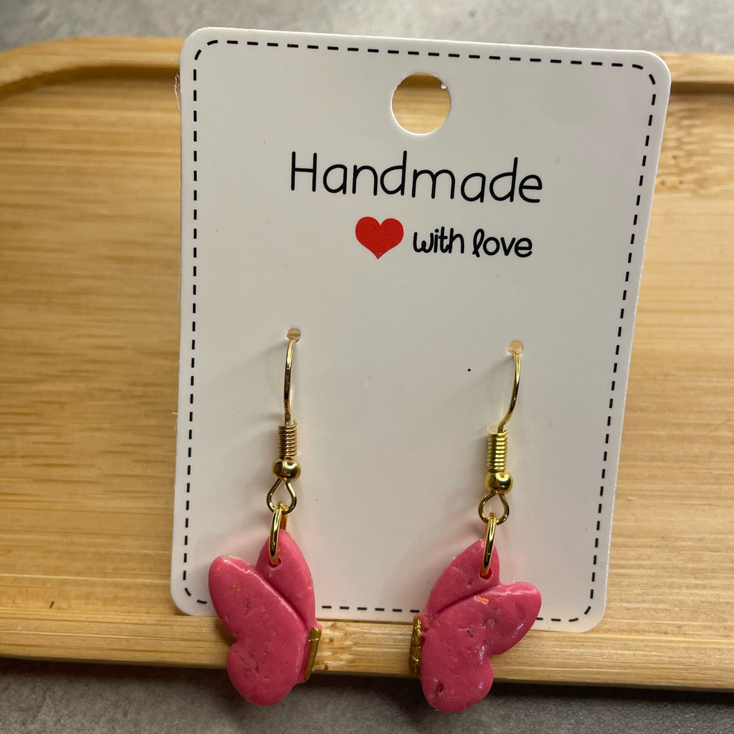 Pink Butterfly Earrings