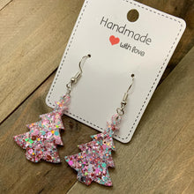 Load image into Gallery viewer, Pink Tree Earrings
