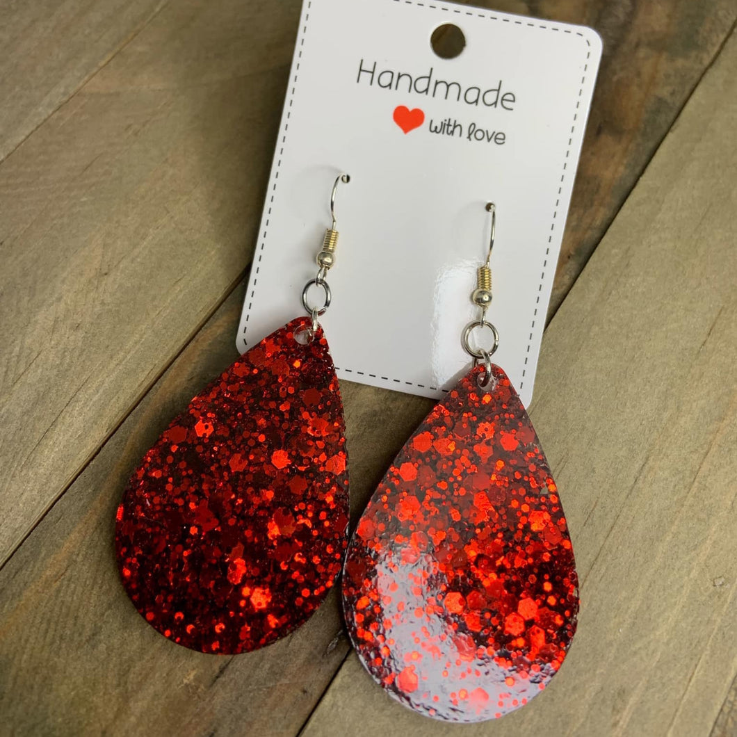 Red Teardrop Earrings