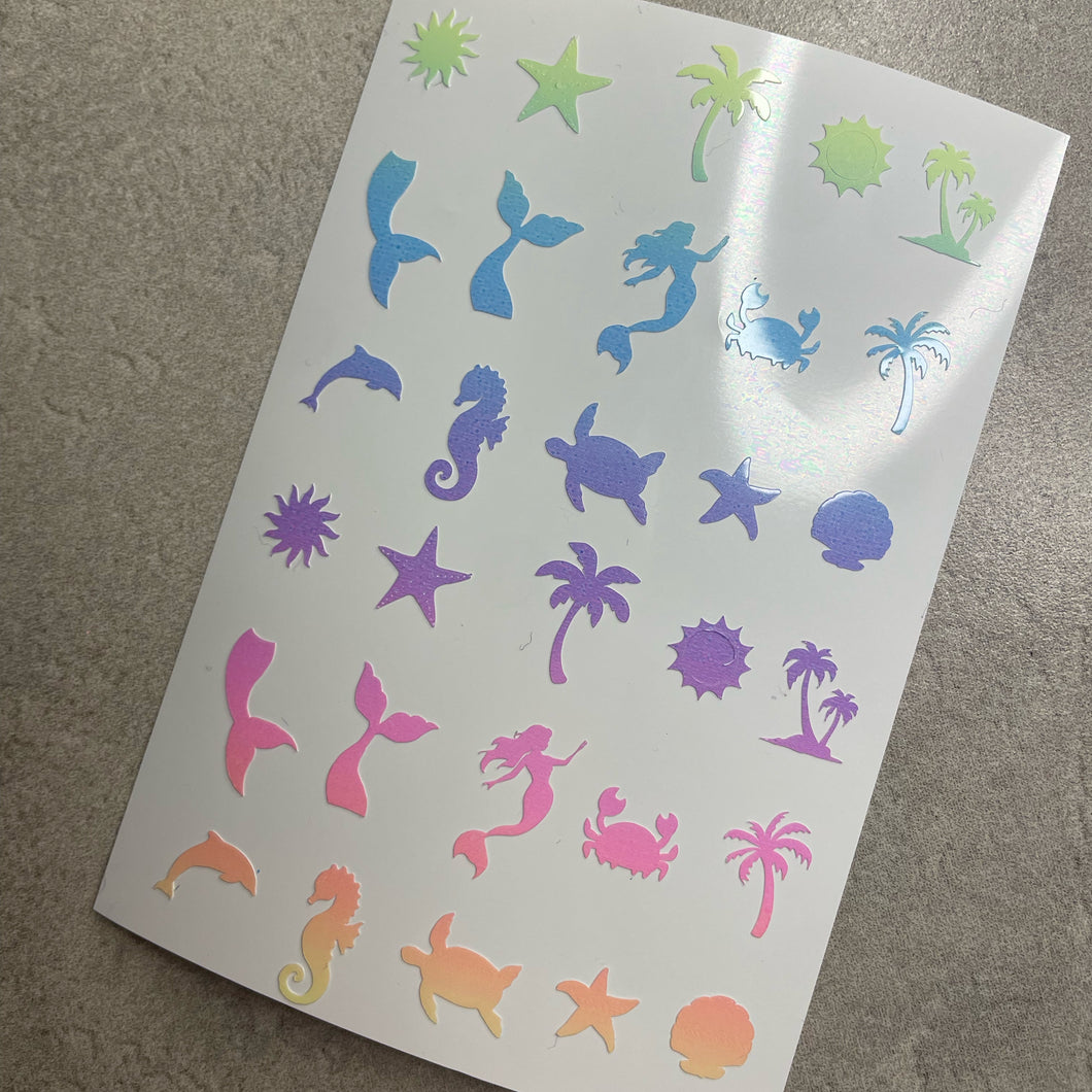 Rainbow Beachy Nail Stickers
