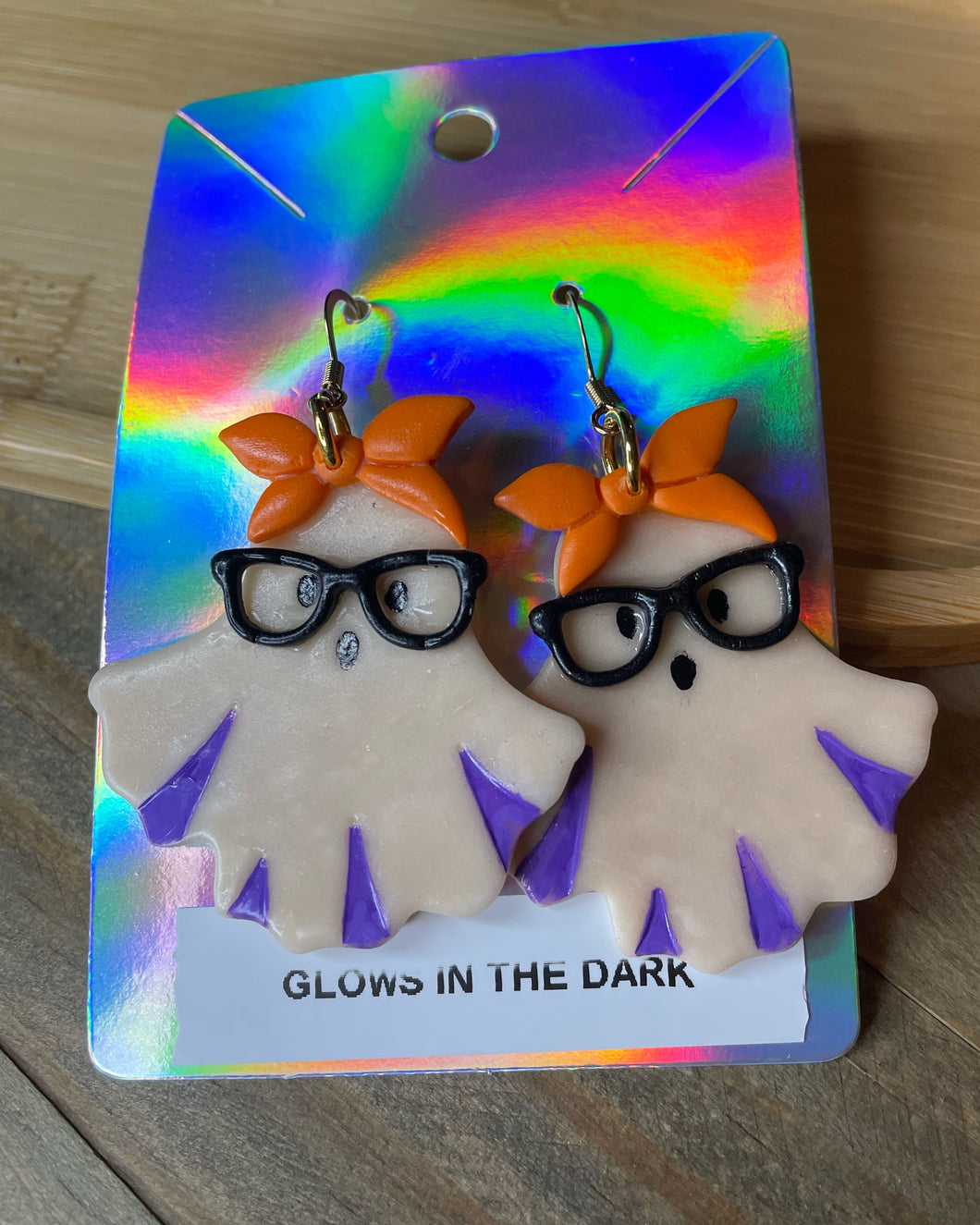 Glowing Ghosts with Glasses Earrings