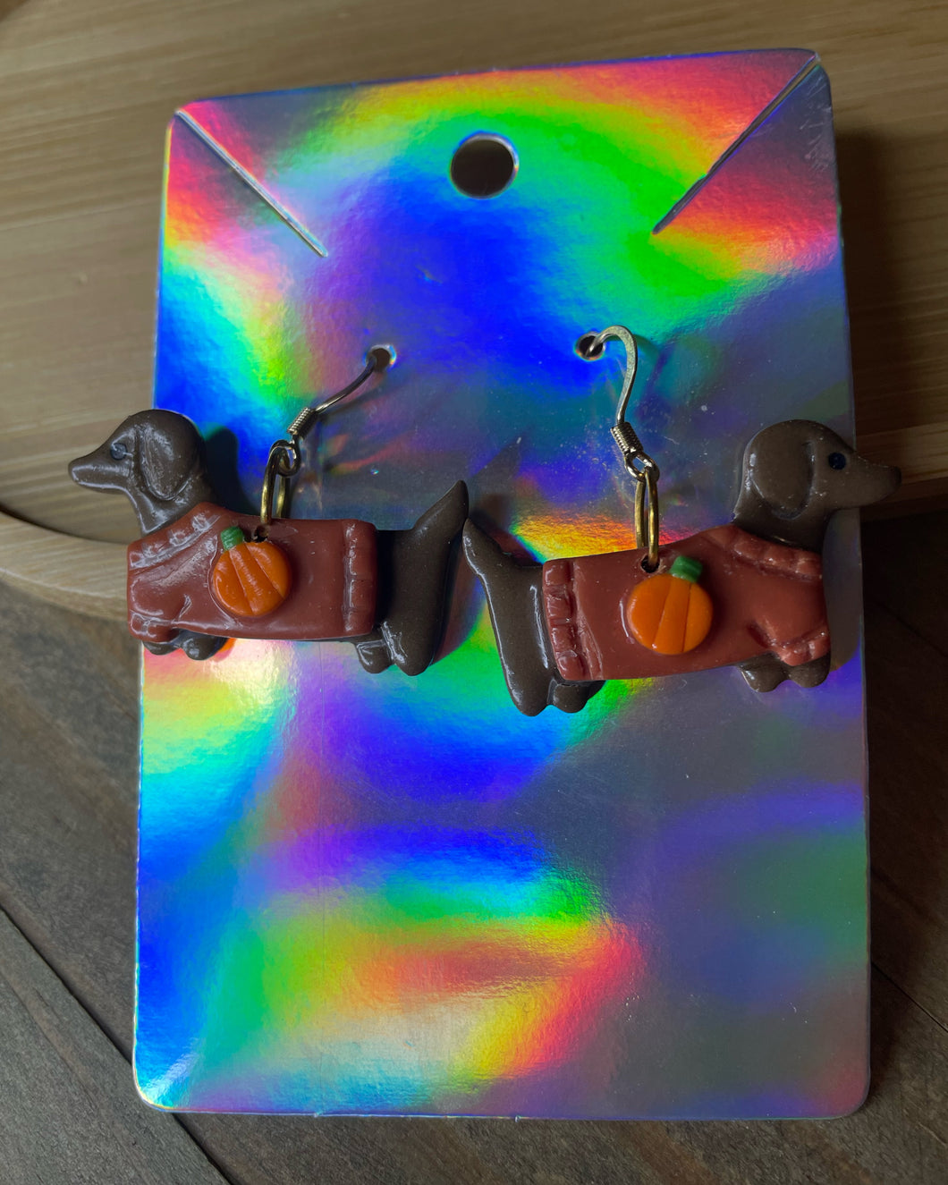 Large Fall Dachshund Earrings