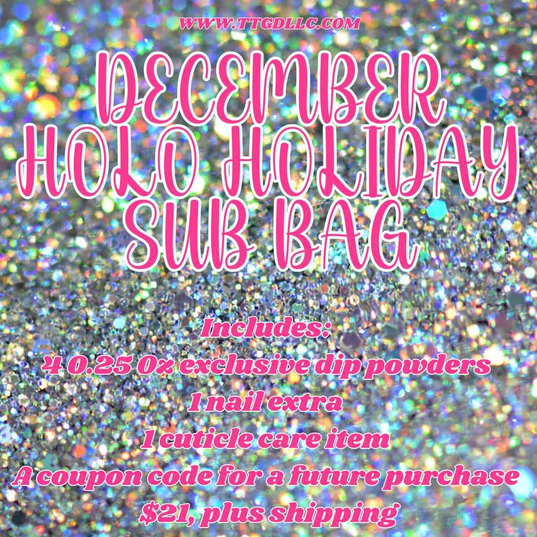 Nonrecurring December Holiday Holo Sub Bag- preorder