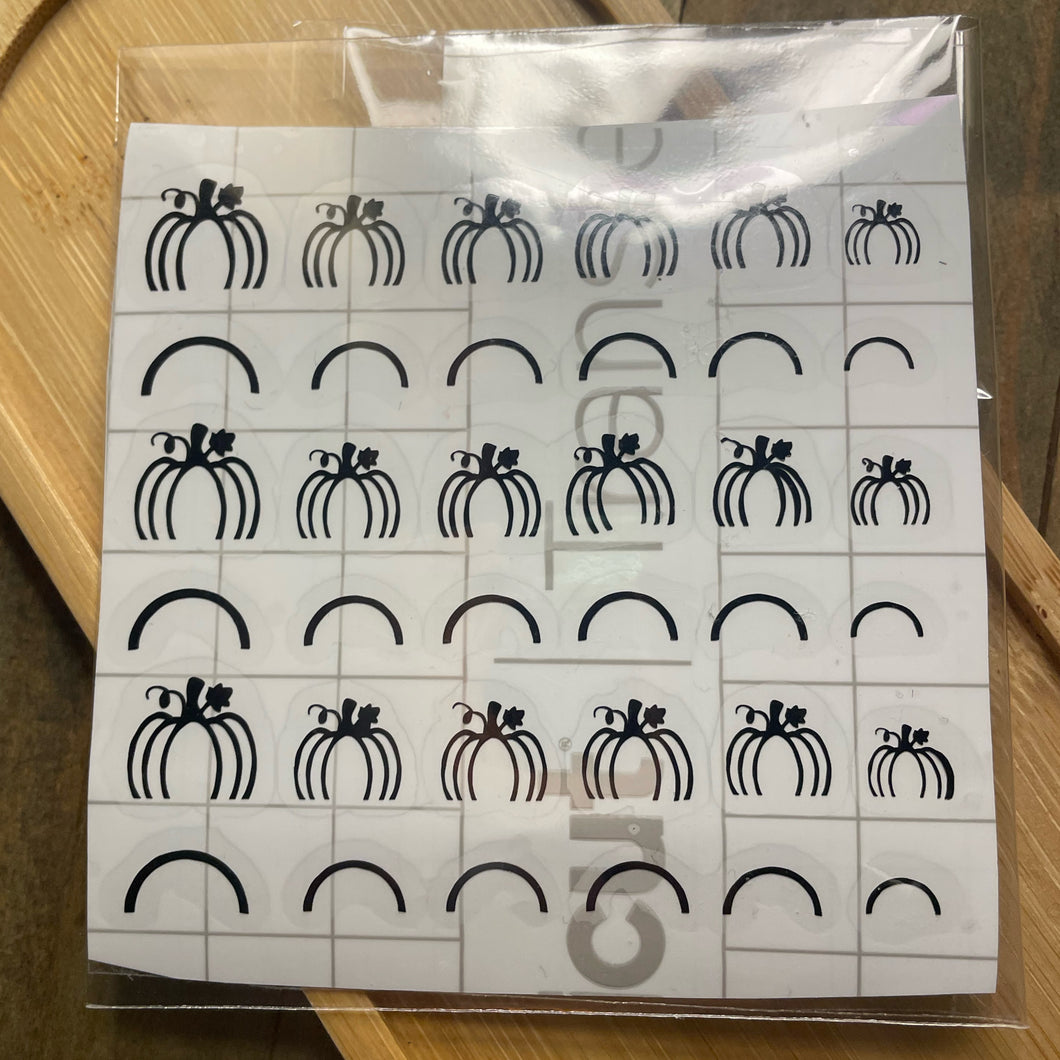 Pumpkin & Guideline Nail Stickers