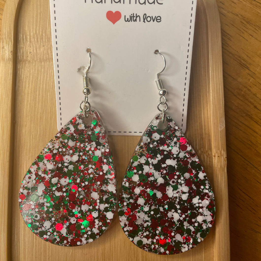 Large Christmas Teardrop Earrings