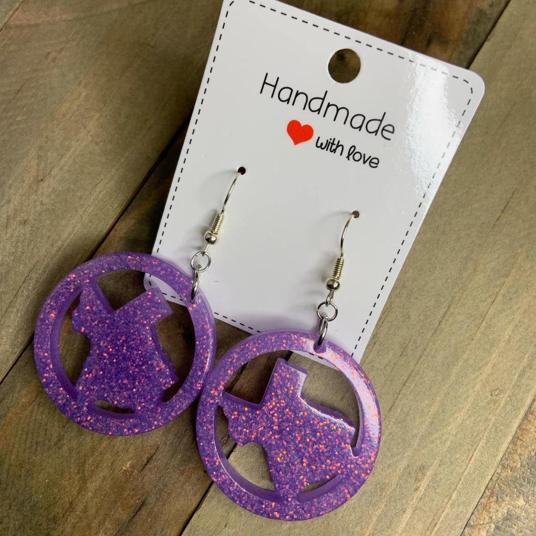 Purple Texas Earrings