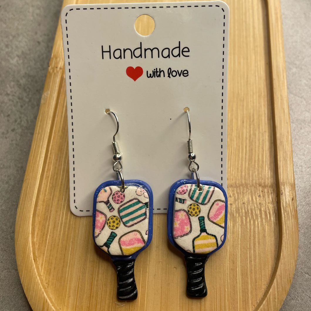 Blue Pickleball Earrings