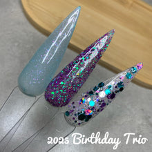 Load image into Gallery viewer, 2025 Birthday Trio- with mermaid glitter shapes
