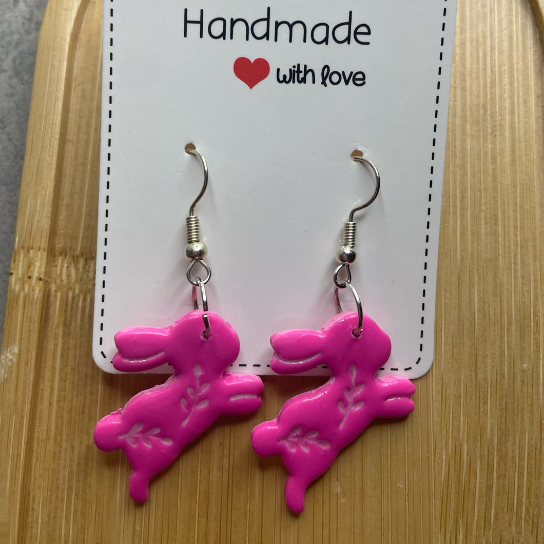 Pink Bunny Earrings