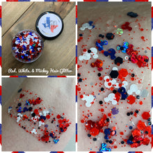 Load image into Gallery viewer, RTS Red, White, &amp; Mickey Hair Glitter
