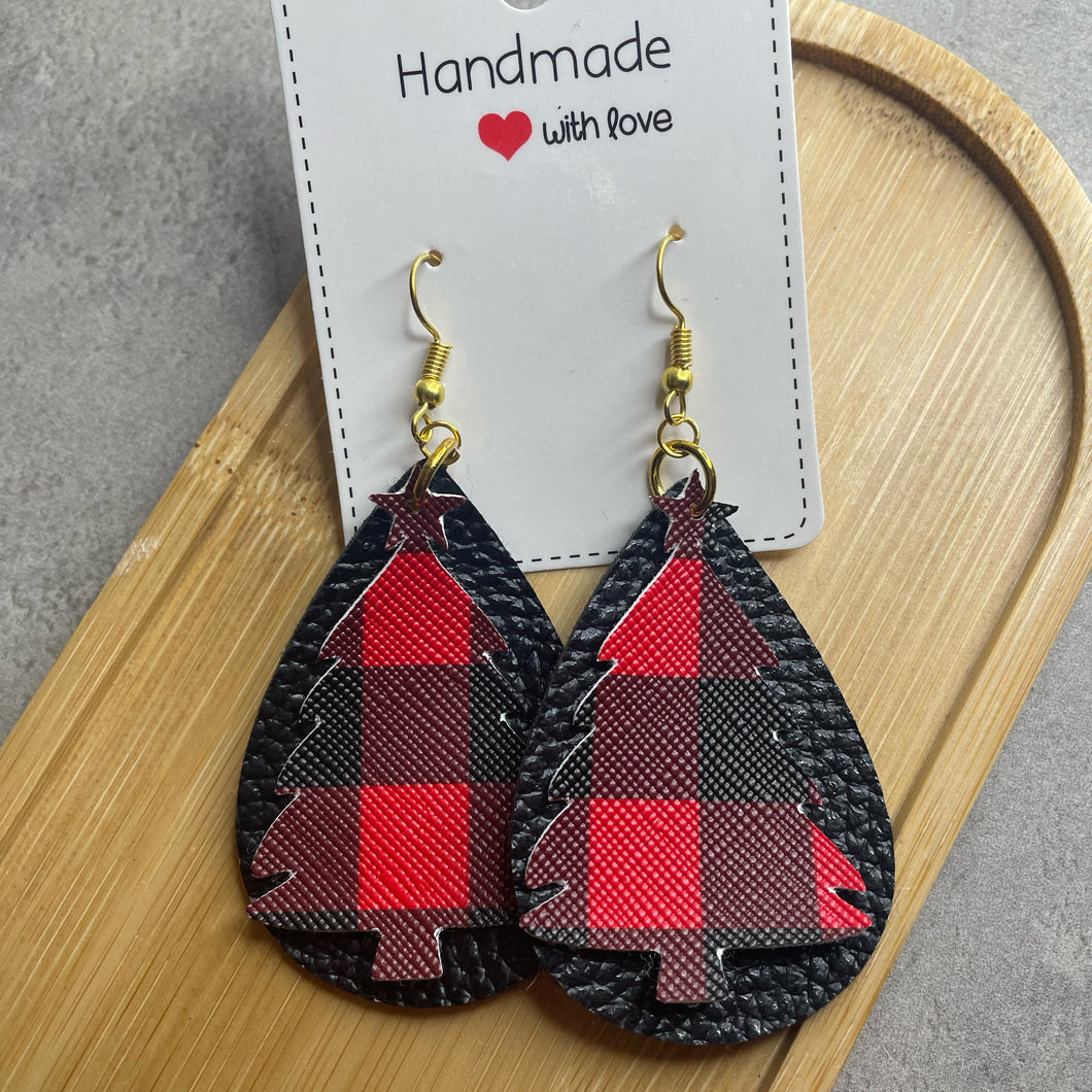Christmas Leather Earrings