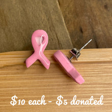 Load image into Gallery viewer, Breast Cancer Awareness Earrings- 50% Donated to the Susan G. Komen Charity
