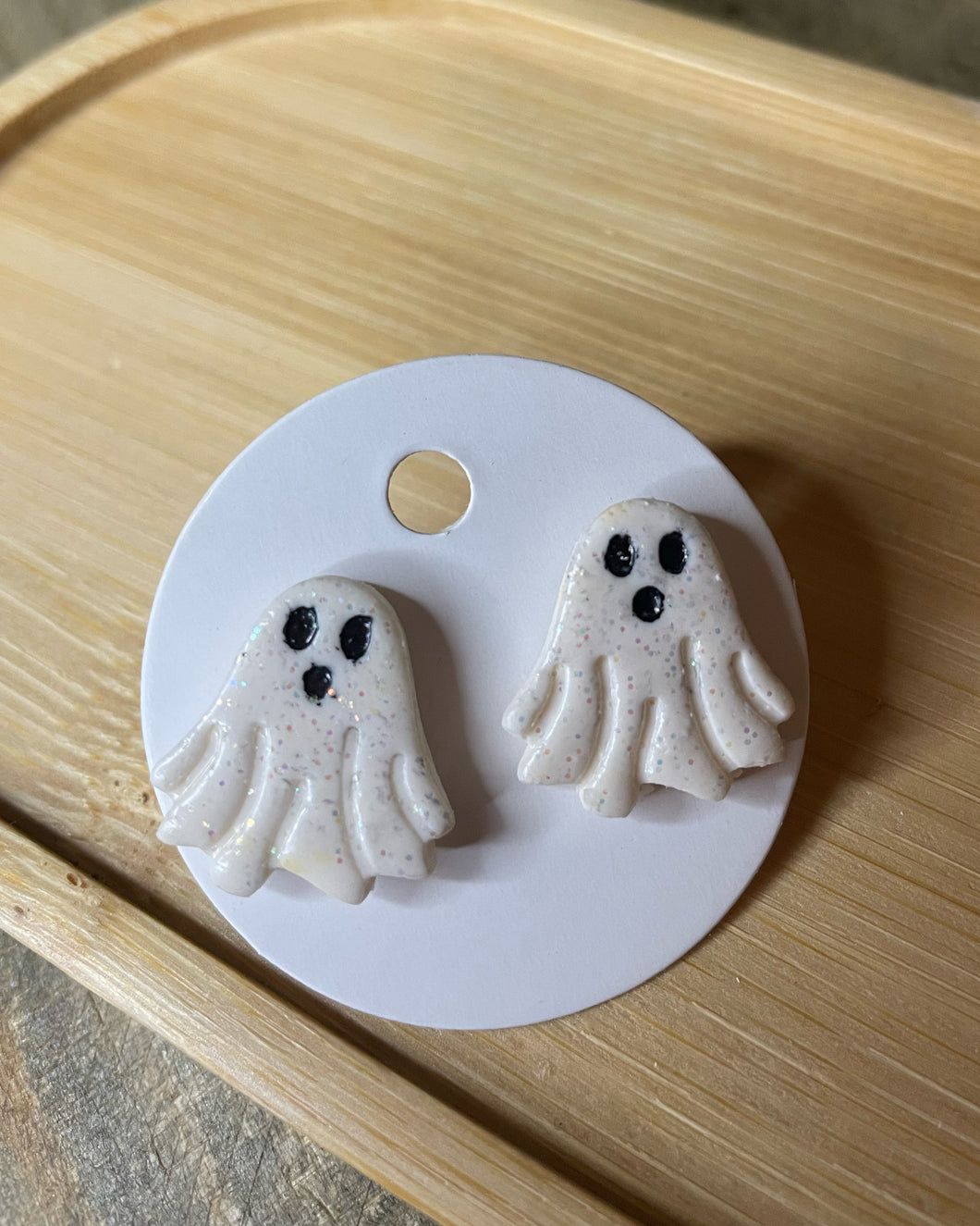 Glitter Ghost Studs
