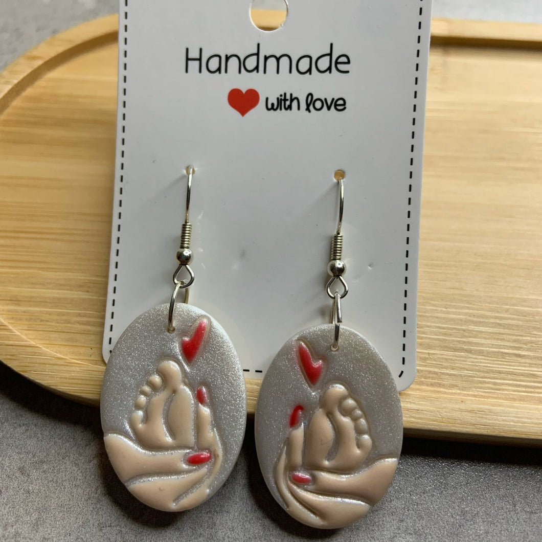 Mama-Baby Oval Earrings