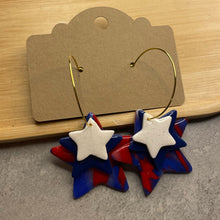 Load image into Gallery viewer, Triple Star Hoops
