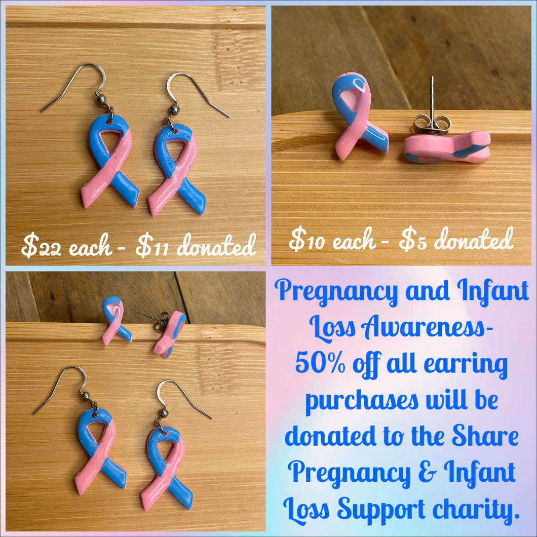 Pregnancy & Infant Loss Awareness Earrings- 50% Donated to the Share charity